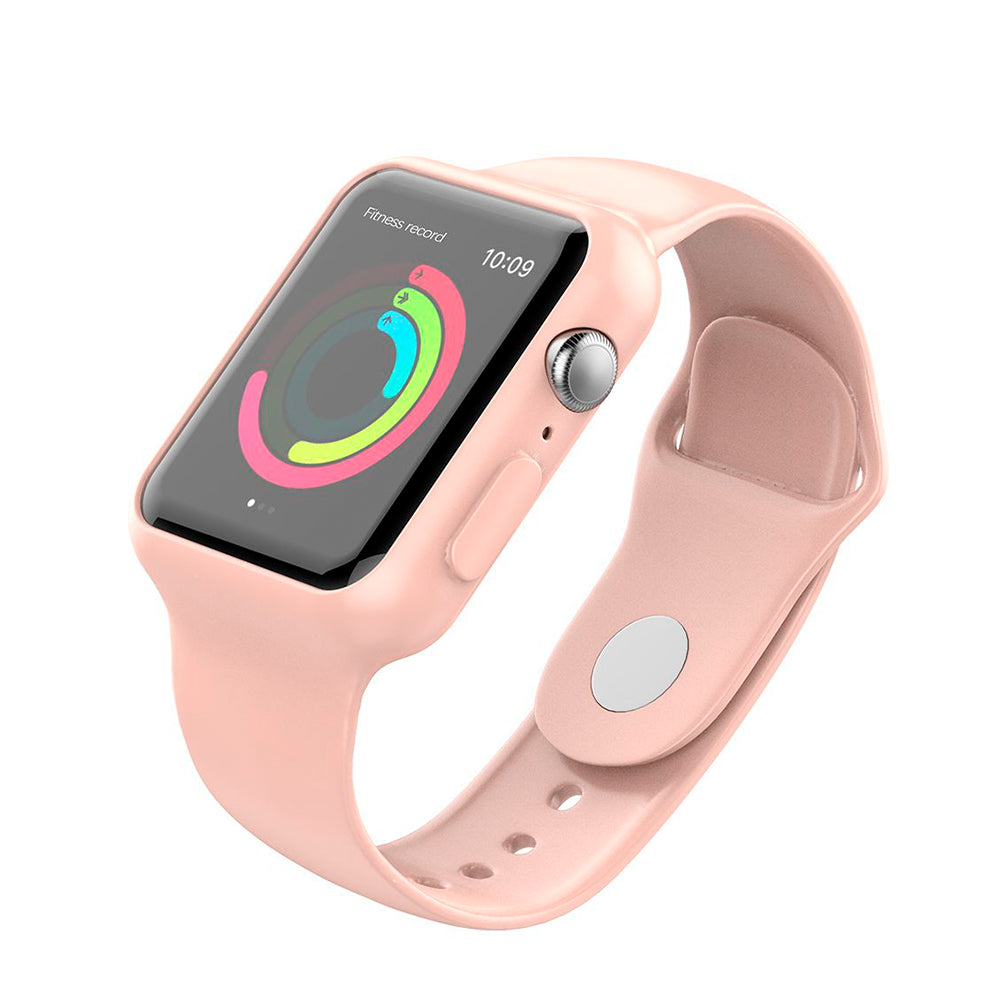 Apple Watch Silikone Rem Cover 38 40 41mm fra Techancy Lyserod